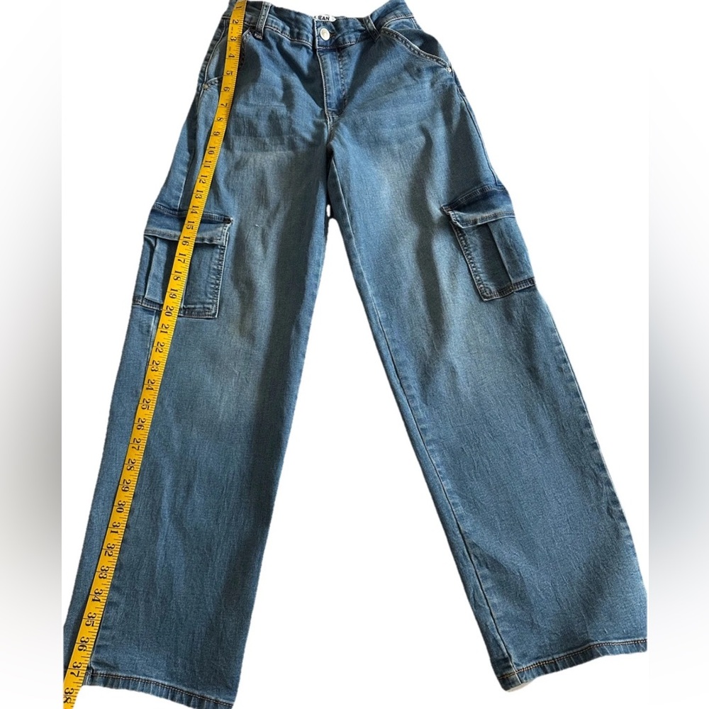 Teen Girls Blue Cargo Wax Jean Denim Collection, Size 3 - 26” Waist